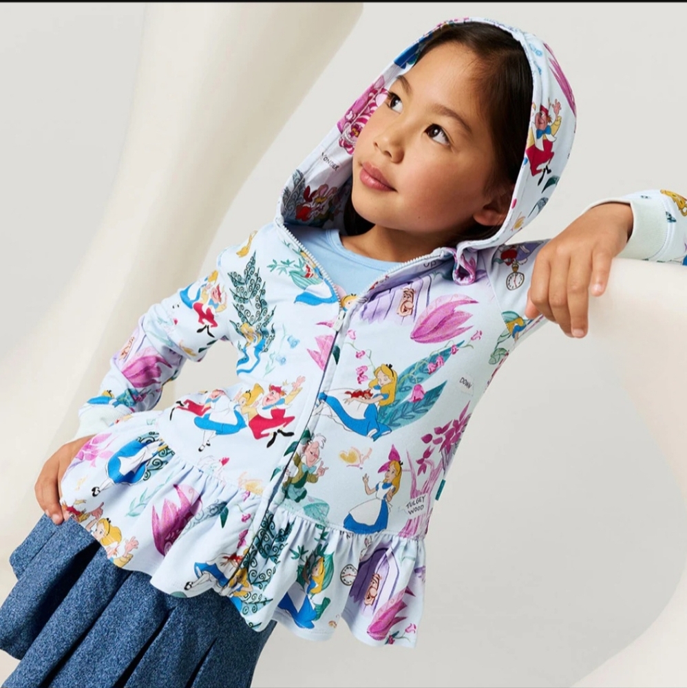 Posh Peanut Disney Alice in Wonderland French Terry Jacket 3T/4T NWT